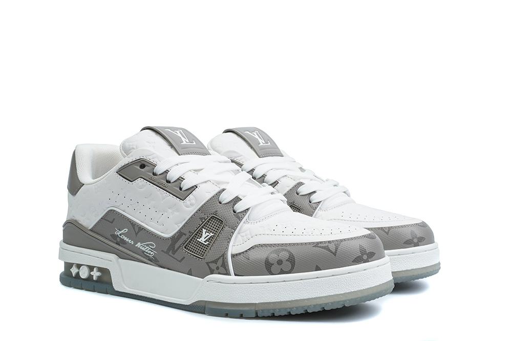 PK god Louis Vuitton LV Trainer #54 Signature White GREY retail materials ready to ship